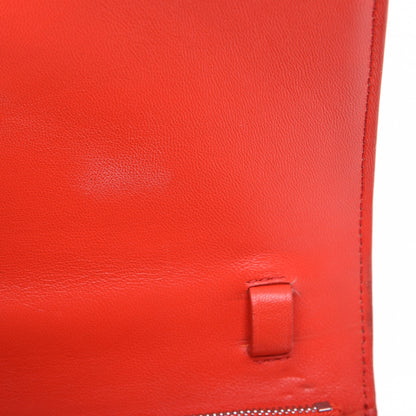 Celine Spazzolato Calfskin Classic Box Medium Flap Vermillion 10 of 10