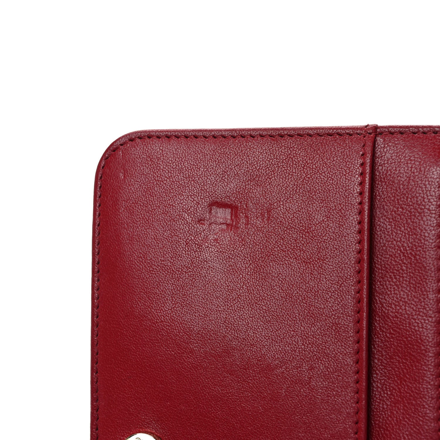 Chanel Sheepskin Caviar Chevron Quilted Vintage Mademoiselle Wallet On Chain WOC Red 9 of 9