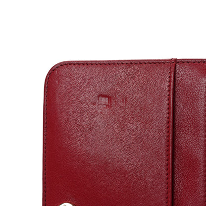 Chanel Sheepskin Caviar Chevron Quilted Vintage Mademoiselle Wallet On Chain WOC Red 9 of 9