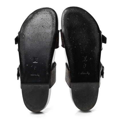 Louis Vuitton Monogram Bom Dia Mule Sandals 37 Black 4 of 5