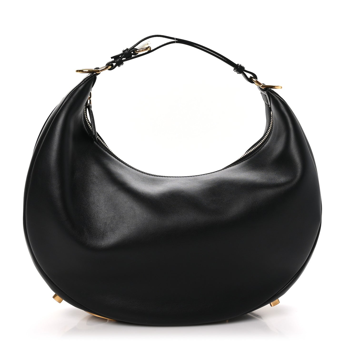 Vitello Grace Matte Medium Fendigraphy Hobo Bag Black