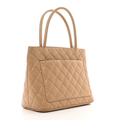 Chanel Caviar Quilted Medallion Tote Beige 3 of 12