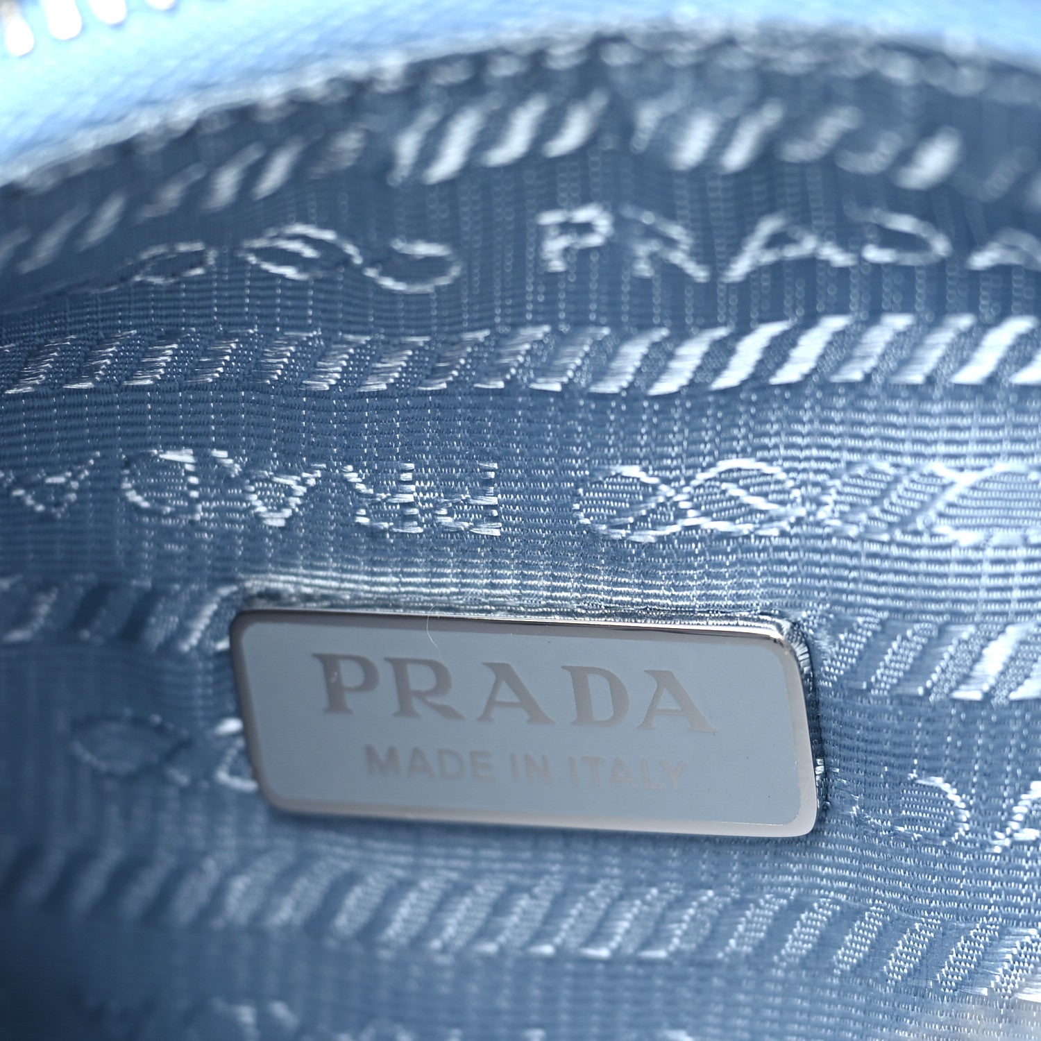 Prada Nylon Embroidered Drill Mini Re-Edition 2000 Bag Sky Blue White 6 of 8