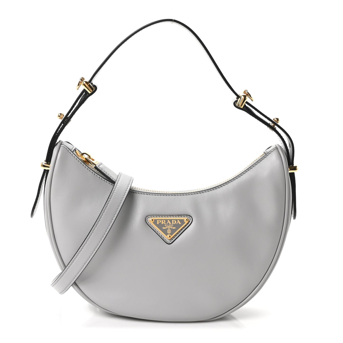 Soft Calfskin Arque Shoulder Bag Ardesia