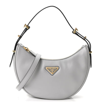 Prada Soft Calfskin Arque Shoulder Bag Ardesia 1 of 10