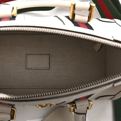 Gucci Koi Calfskin Web Mini Bauletto Duffle Top Handle Bag Mystic White 5 of 11