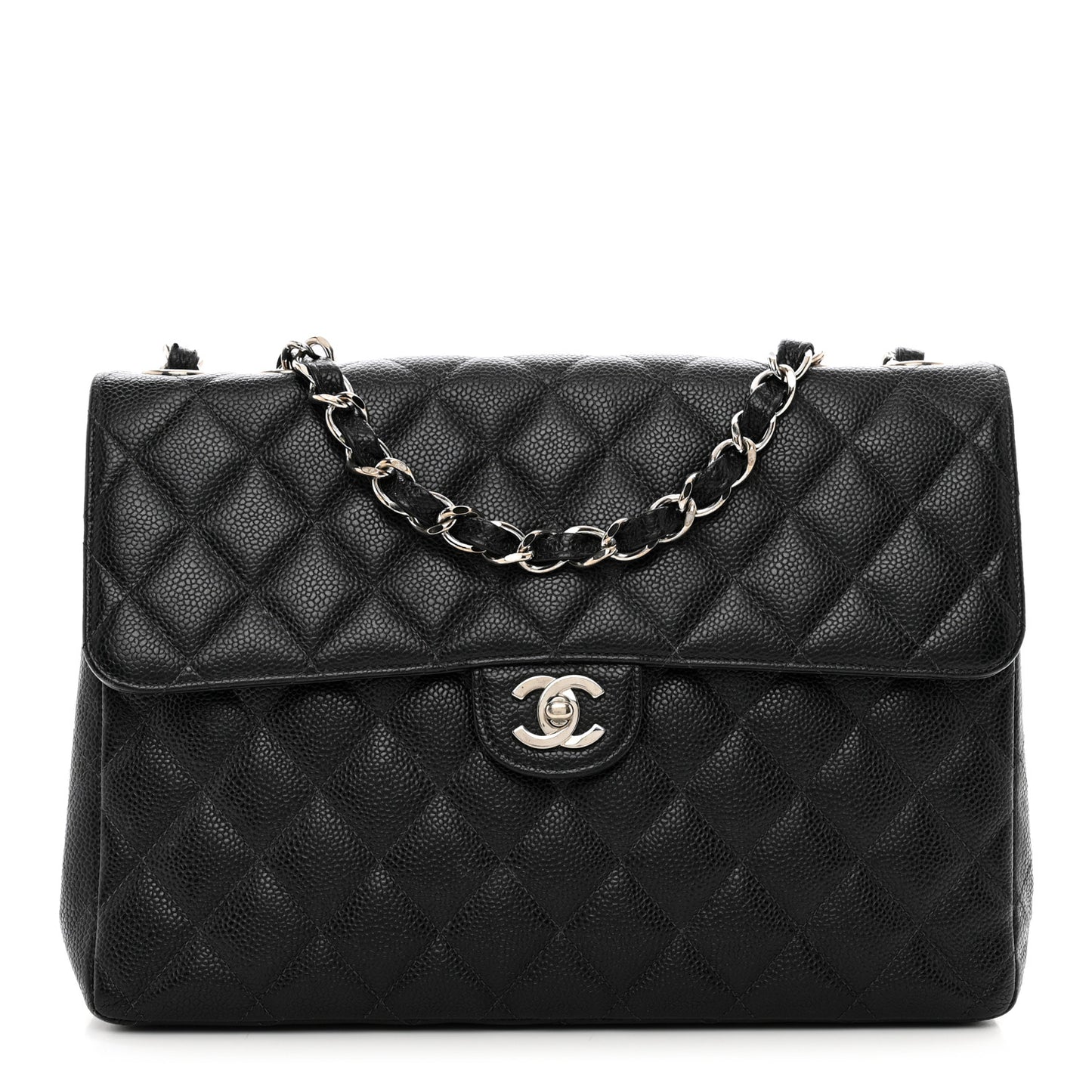 Caviar Jumbo Single Flap Black