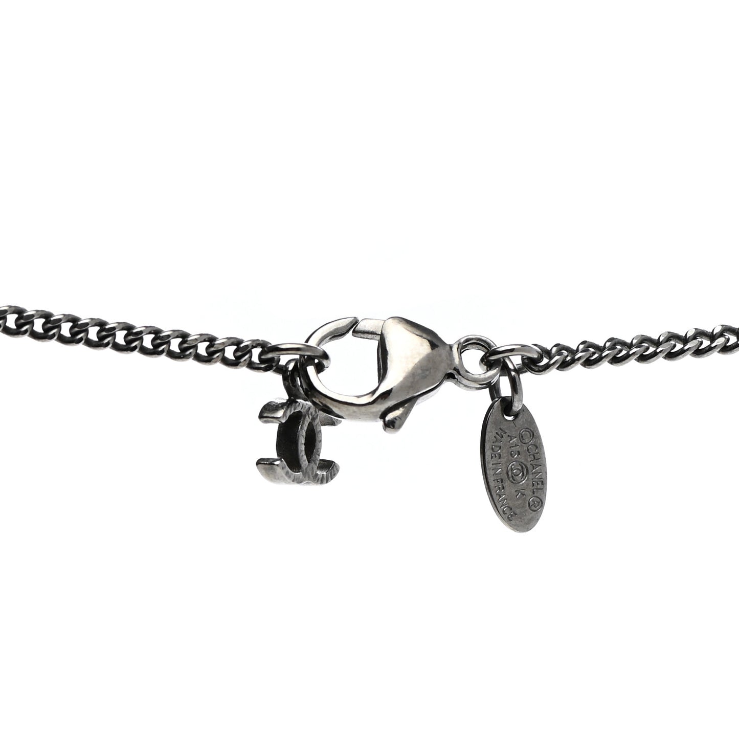 Crystal Timeless CC Necklace Ruthenium