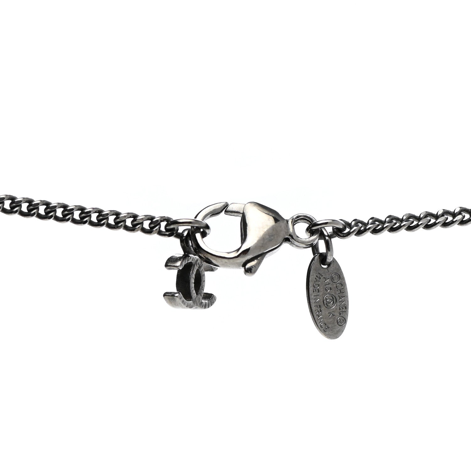Chanel Crystal Timeless CC Necklace Ruthenium 5 of 6