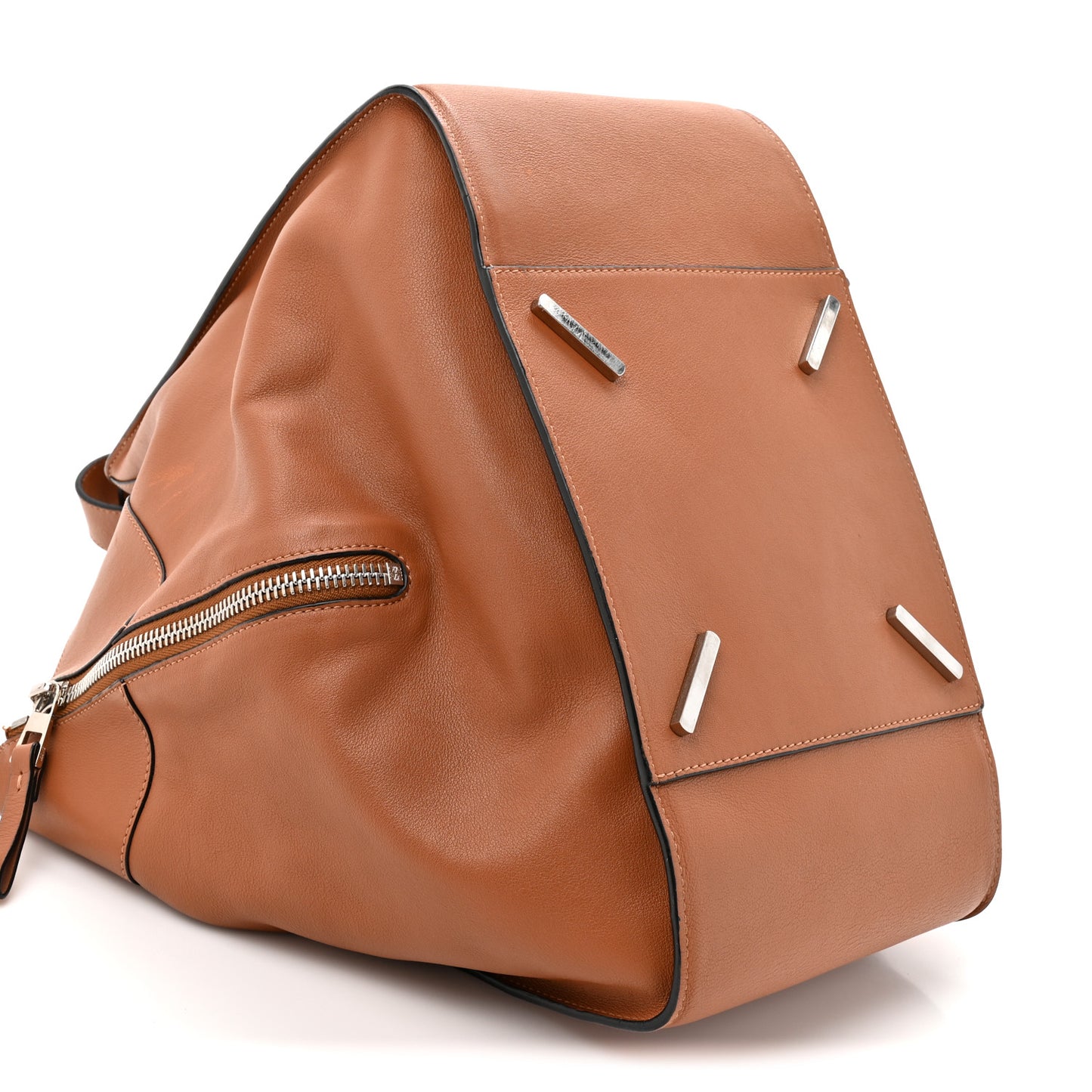 Grained Calfskin Medium Hammock Shoulder Bag Tan