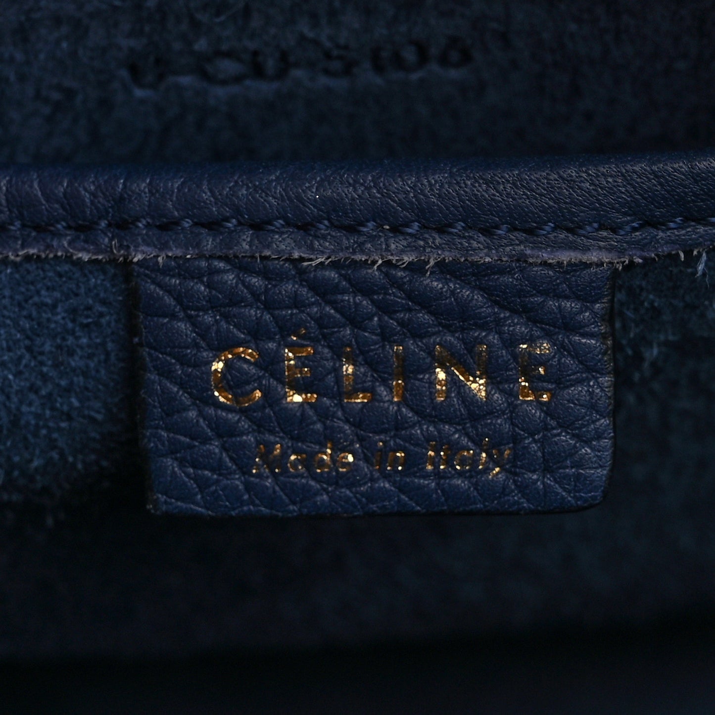 Drummed Calfskin Nano Luggage Deep Blue