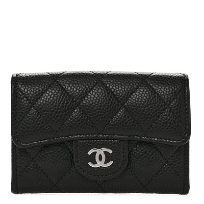 Chanel Caviar Quilted Flap Card Holder Wallet Black 1 of 9