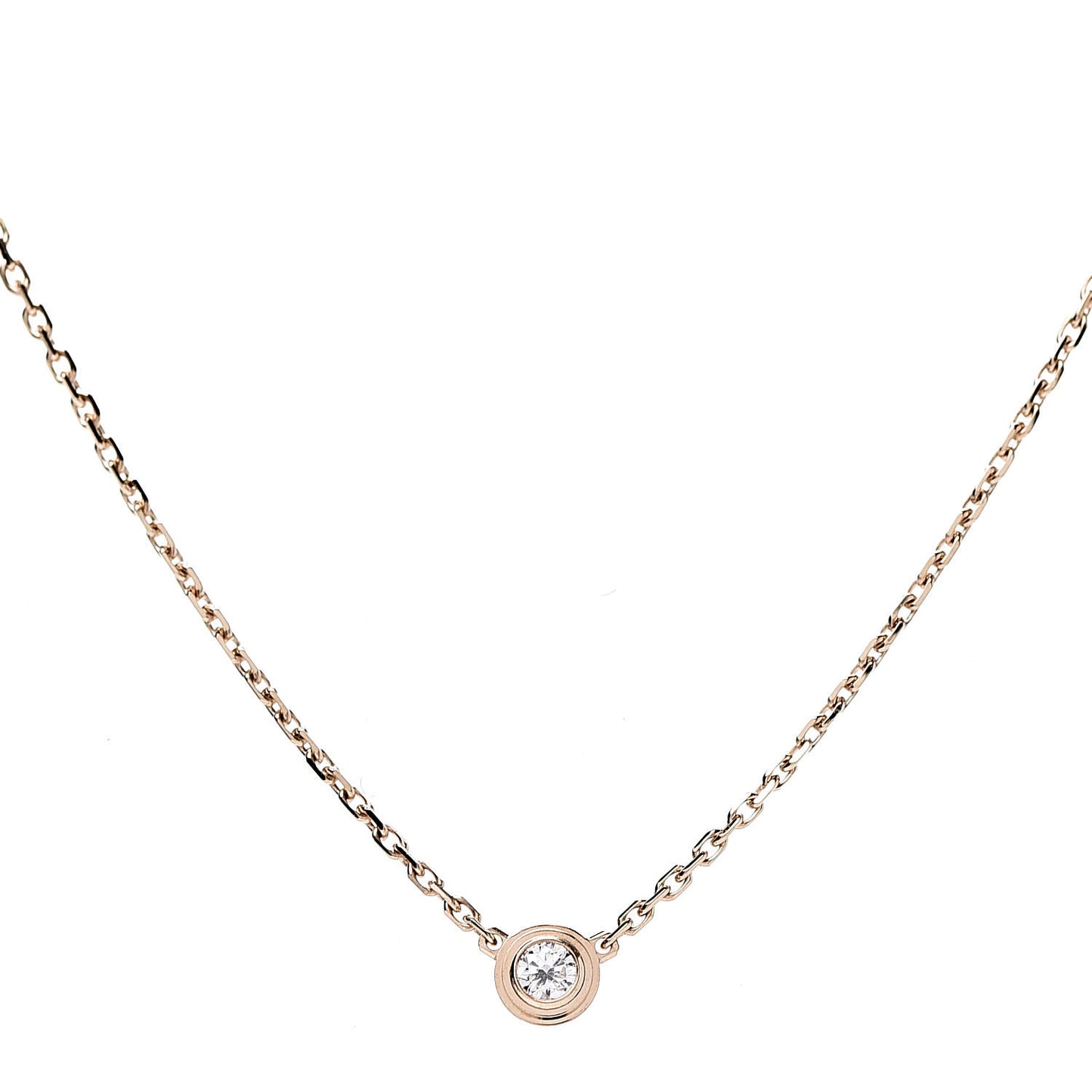 18K Pink Gold Diamond XS D'Amour Pendant Necklace