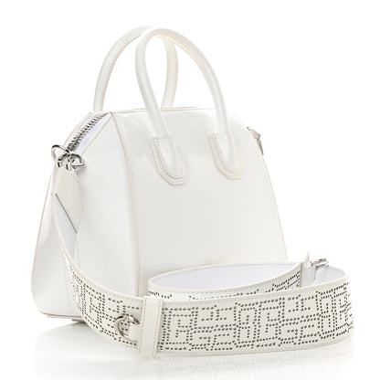 Givenchy Patent Calfskin Perforated Mini 4G Antigona Ivory 3 of 13
