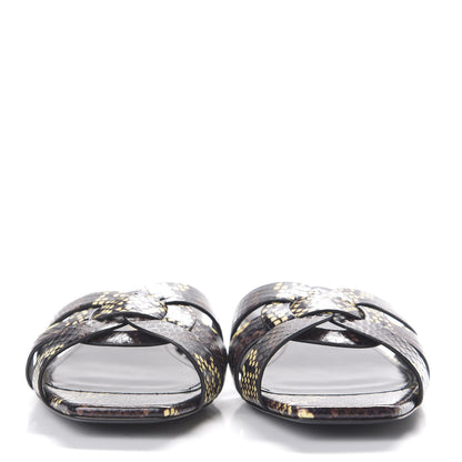 Saint Laurent Snakeskin Tribute 05 Slide Sandals 37.5 Oro 3 of 8