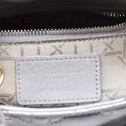 Christian Dior Metallic Lambskin Cannage Mini Lady Dior Grey 5 of 9