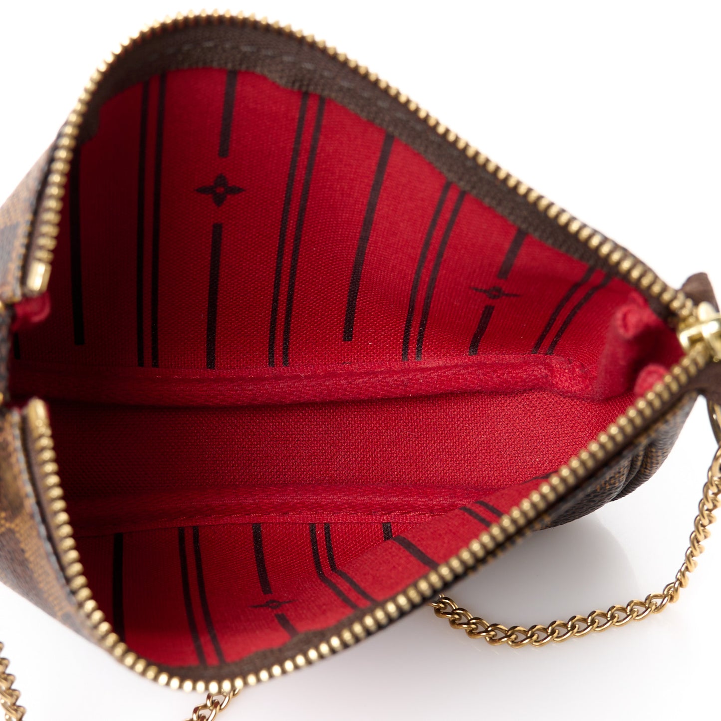 Damier Ebene Complice Trunks and Bags Mini Pochette Accessories Red