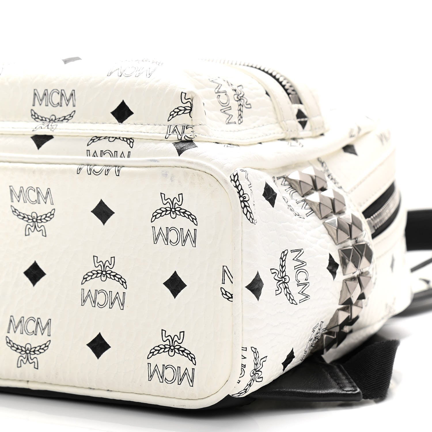 MCM Visetos Side Stud Mini Stark Backpack White 9 of 9