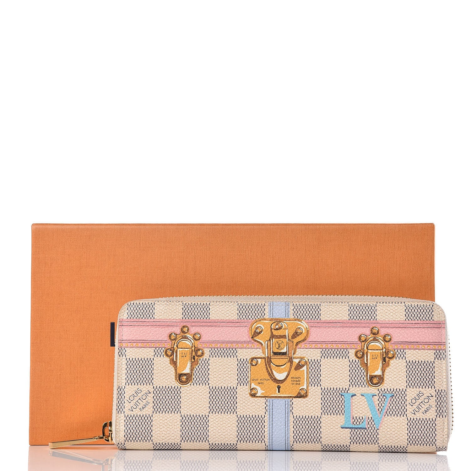 Louis Vuitton Damier Azur Summer Trunks Clemence Wallet 10 of 10