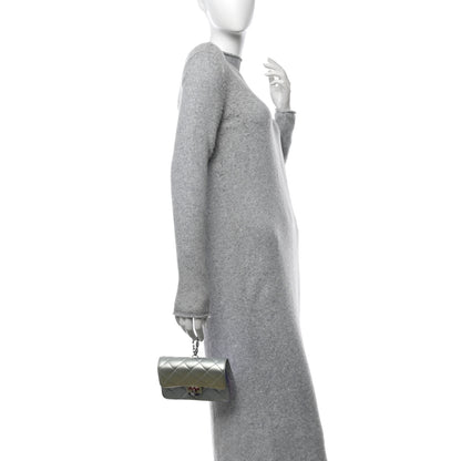 Chanel Gradient Metallic Calfskin Quilted Clutch Silver Blue Yellow Purple 2 of 11