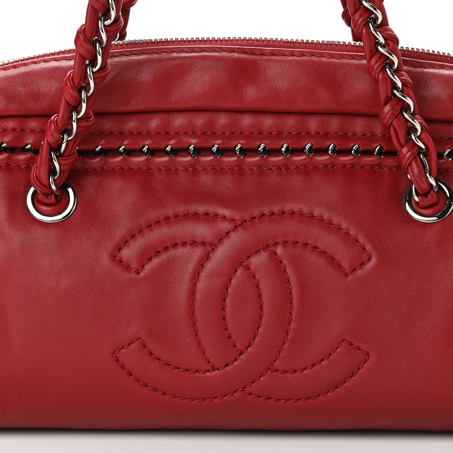 Smooth Calfskin Medium Luxe Ligne Bowler Red