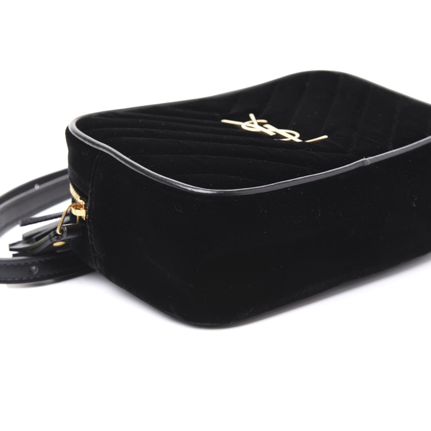 Velour Matelasse Monogram Lou Belt Bag Black