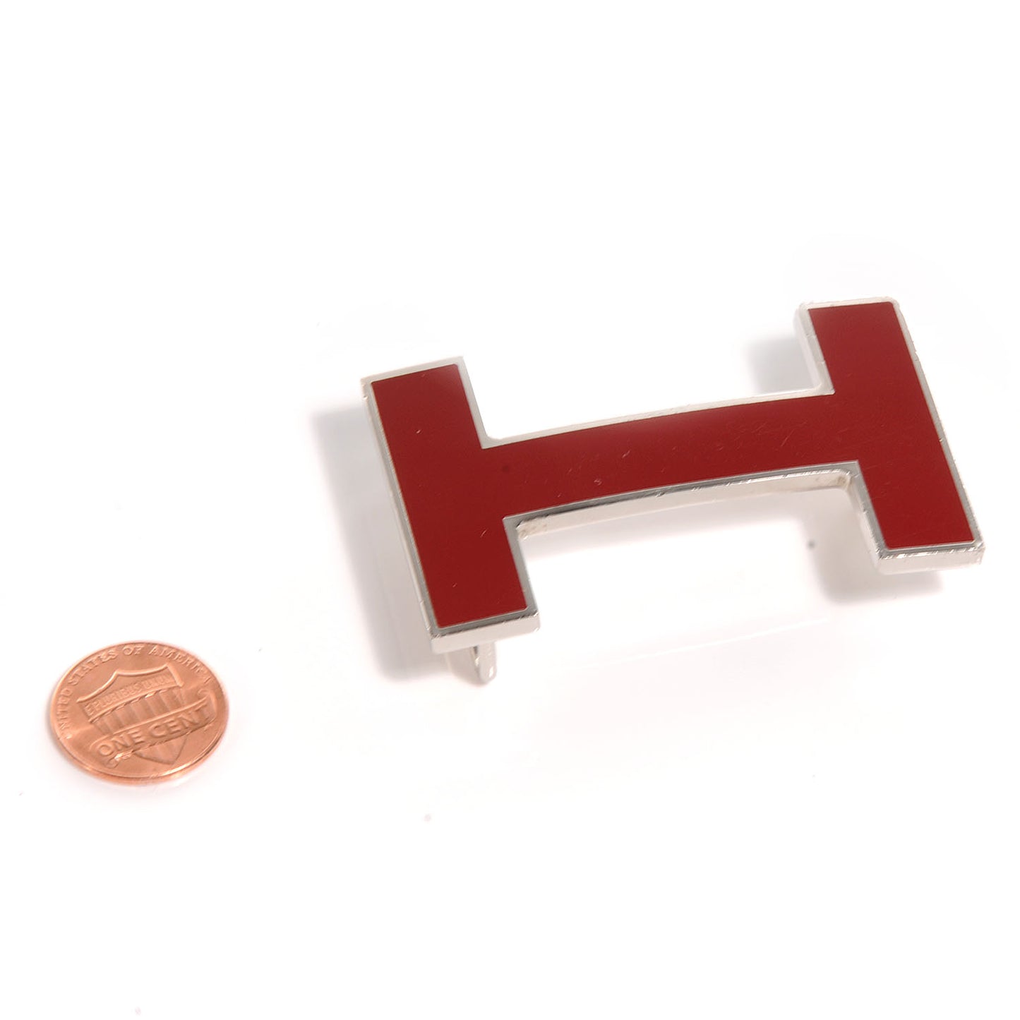 Quizz Enamel H Belt Buckle Red