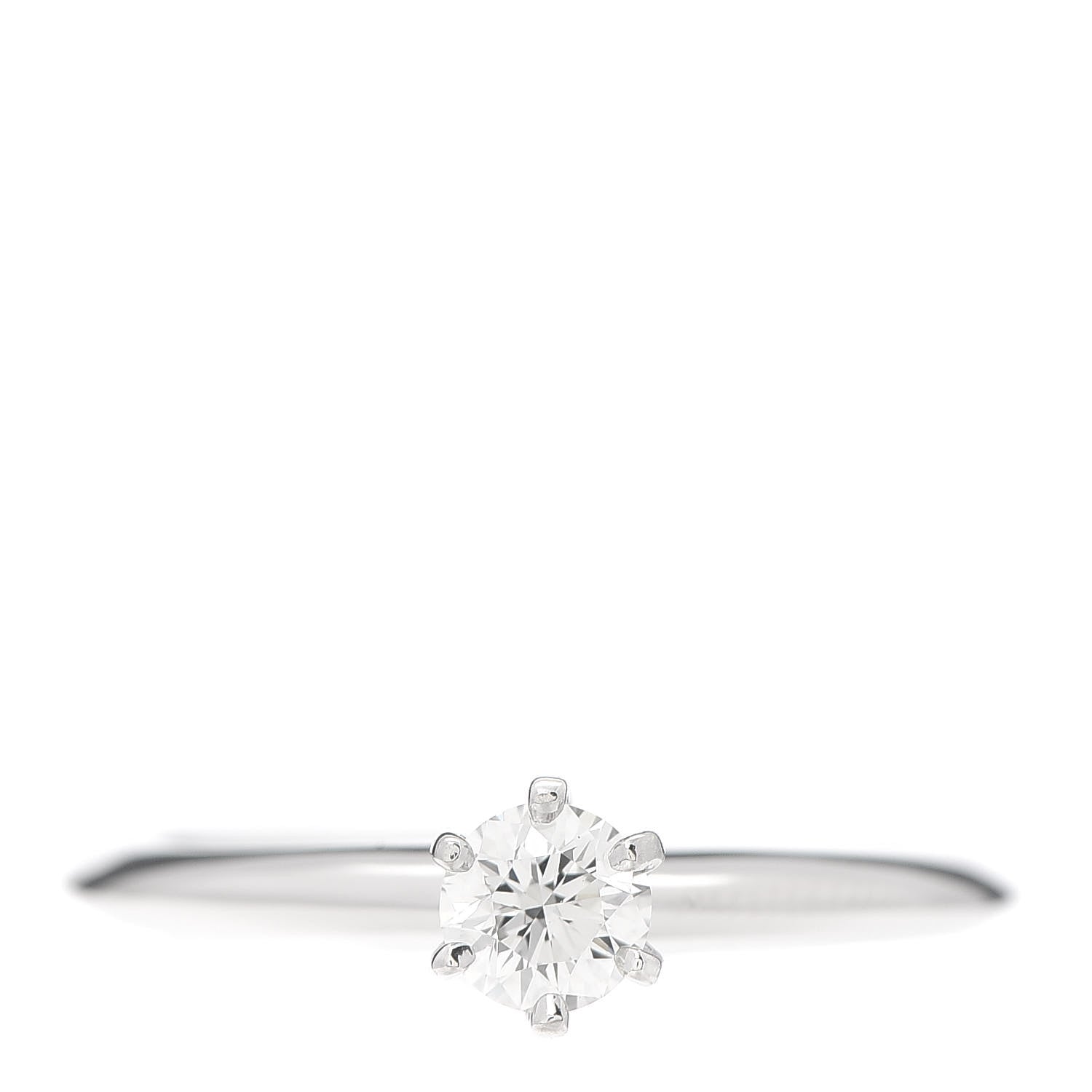 Tiffany Platinum Diamond .25ct Solitaire Engagement Ring 50 5.25 1 of 6