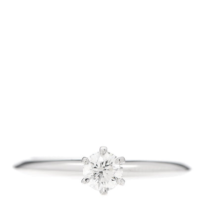 Tiffany Platinum Diamond .25ct Solitaire Engagement Ring 50 5.25 1 of 6