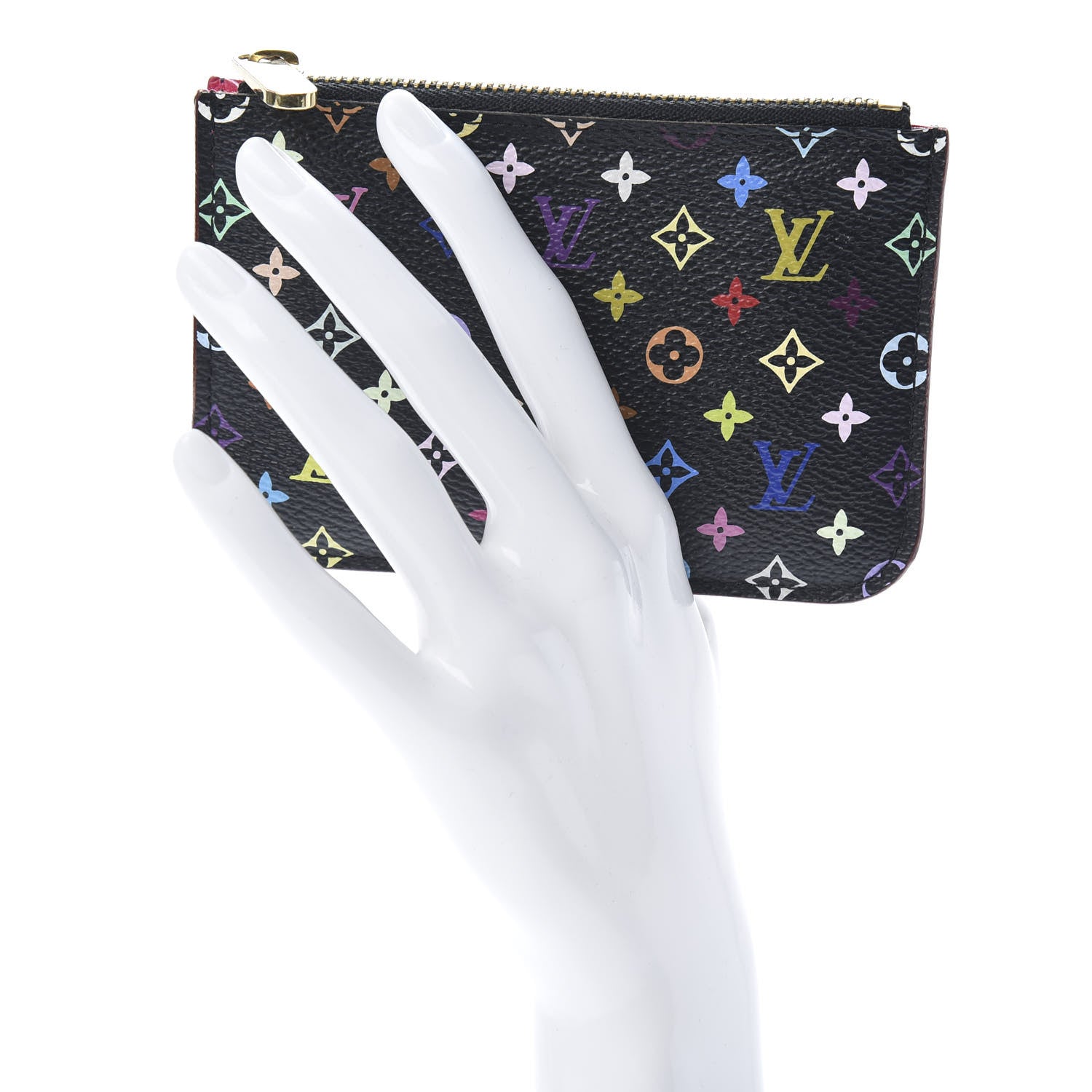Louis Vuitton Monogram Multicolor Key Pouch Black Grenade 2 of 9