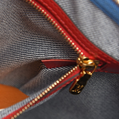 Louis Vuitton Denim Damier Monogram Patchwork Speedy Bandouliere 30 Blue Rouge 7 of 12