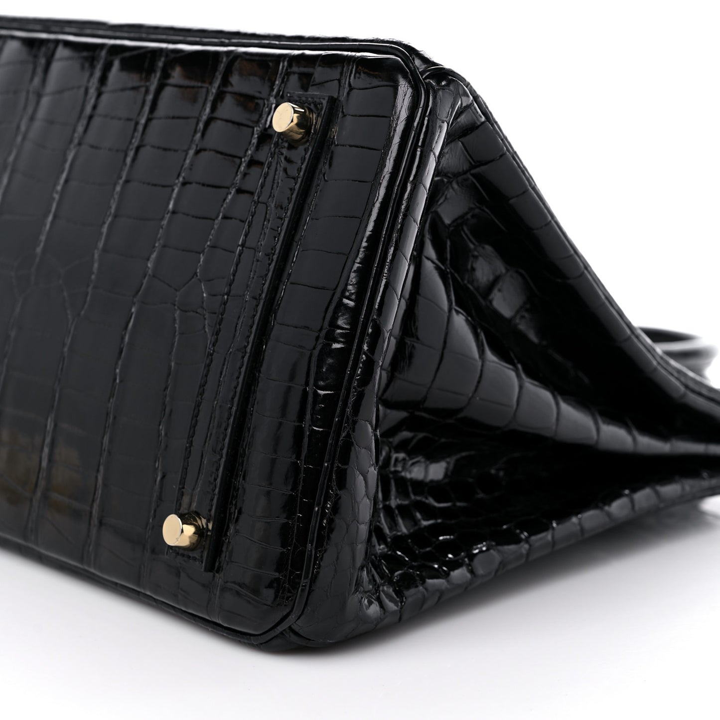 Shiny Porosus Crocodile Birkin 35 Black