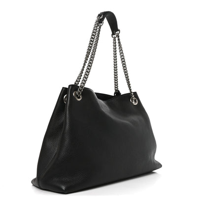 Gucci Pebbled Calfskin Studded Medium Soho Chain Shoulder Bag Black 3 of 10