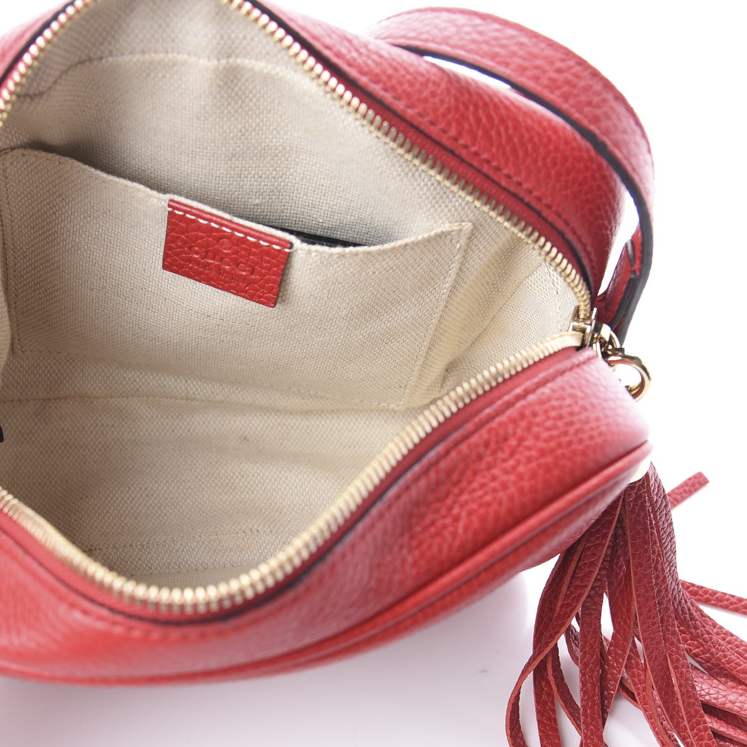 Gucci Pebbled Calfskin Small Soho Disco Bag Tabasco Red 4 of 8