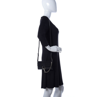 Chloe Suede Calfskin Mini Faye Shoulder Bag Black 2 of 12