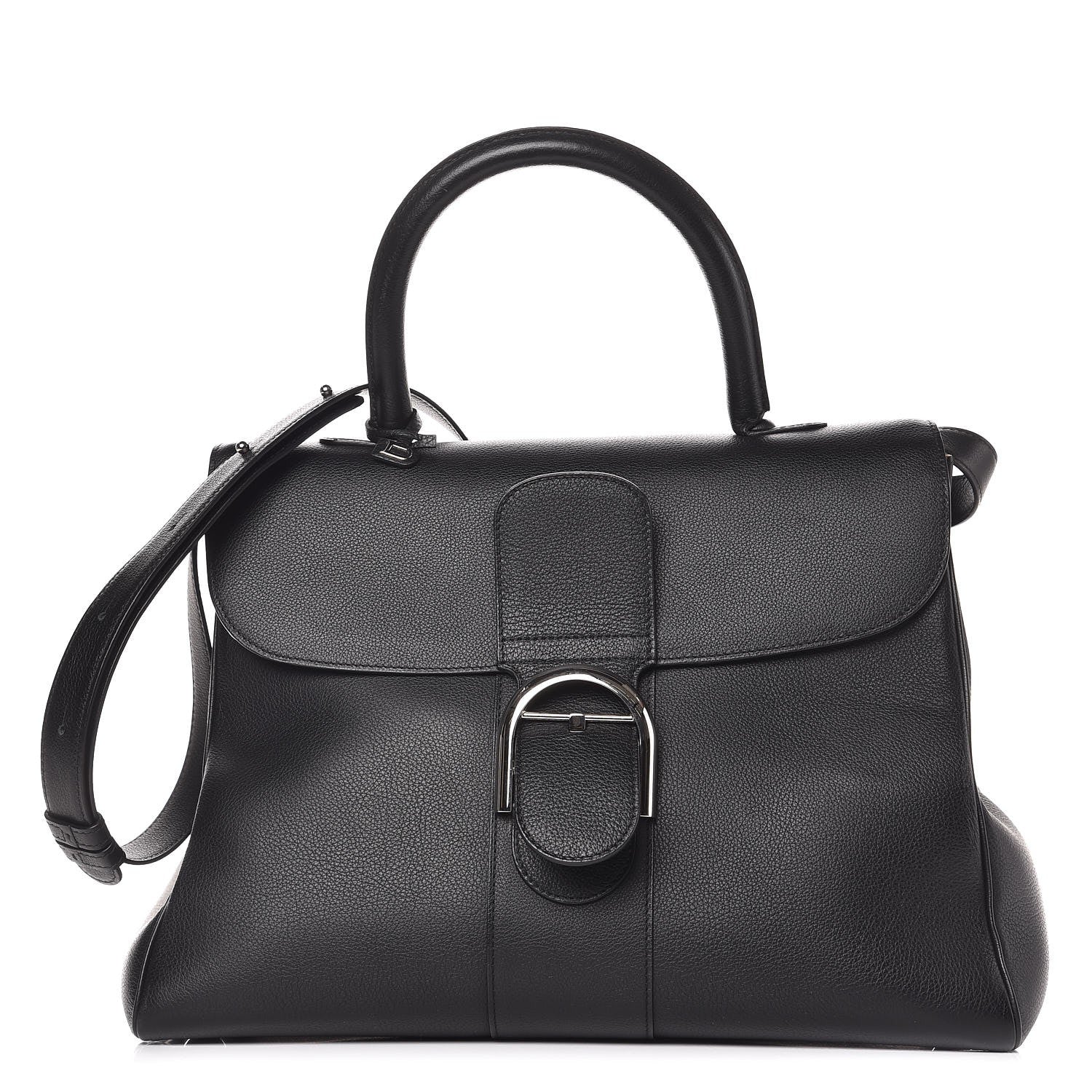 Delvaux Grained Calfskin GM Brillant Satchel Black 1 of 8