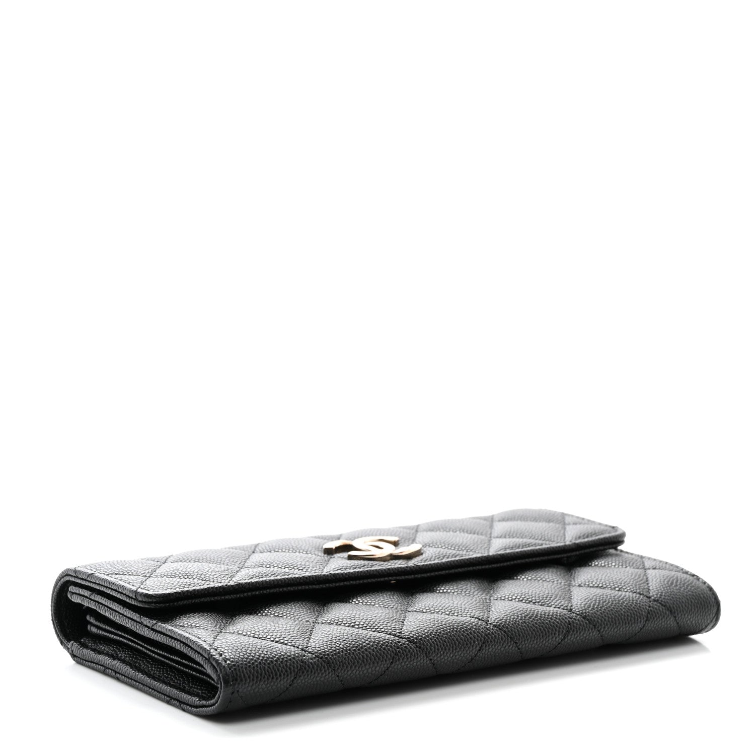 Chanel Caviar Quilted CC Large Gusset Flap Wallet Black 6 of 11
