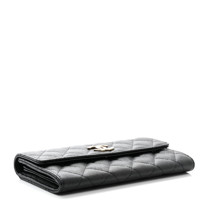Chanel Caviar Quilted CC Large Gusset Flap Wallet Black 6 of 11