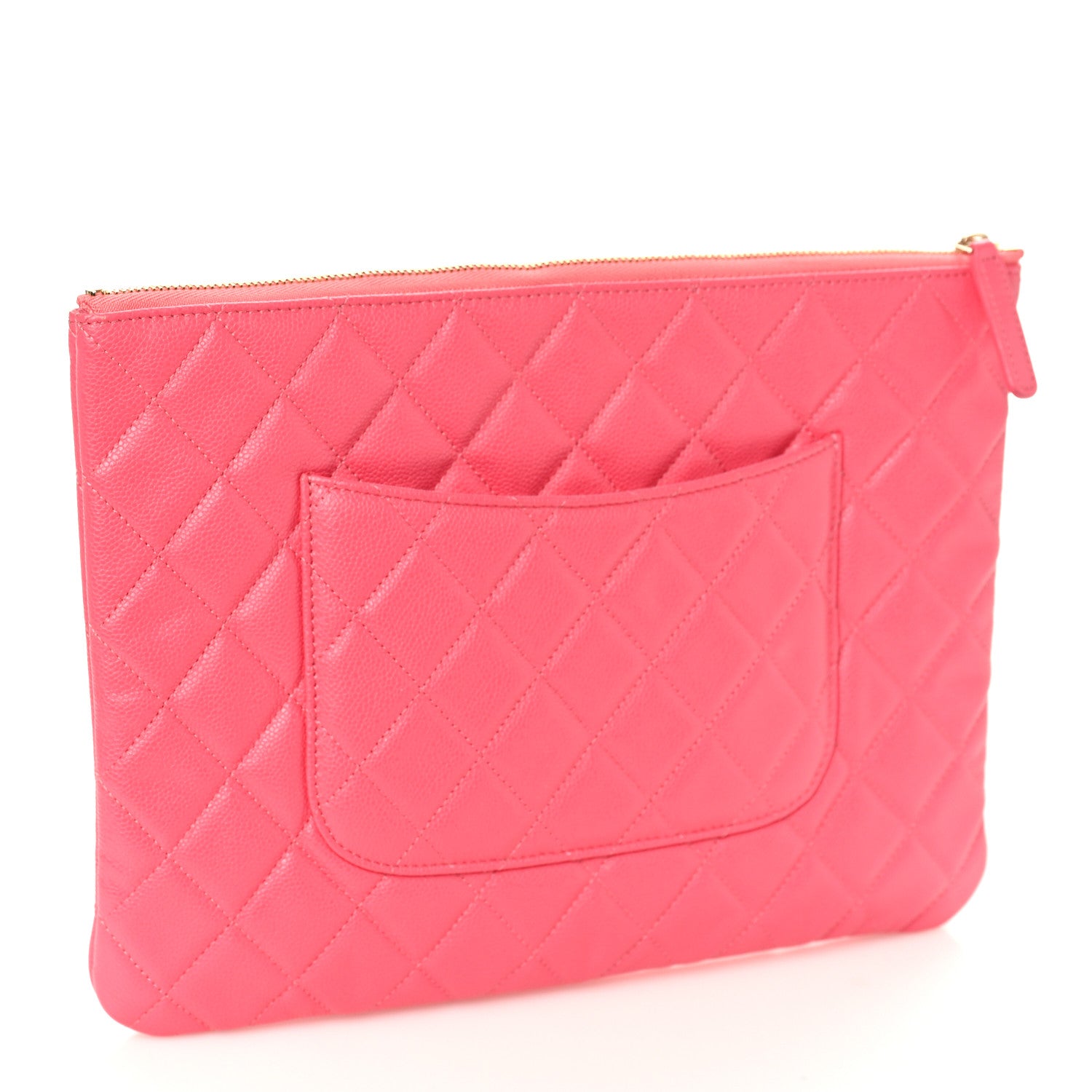 Chanel Lambskin Quilted Medium Cosmetic Case Dark Pink 3 of 10