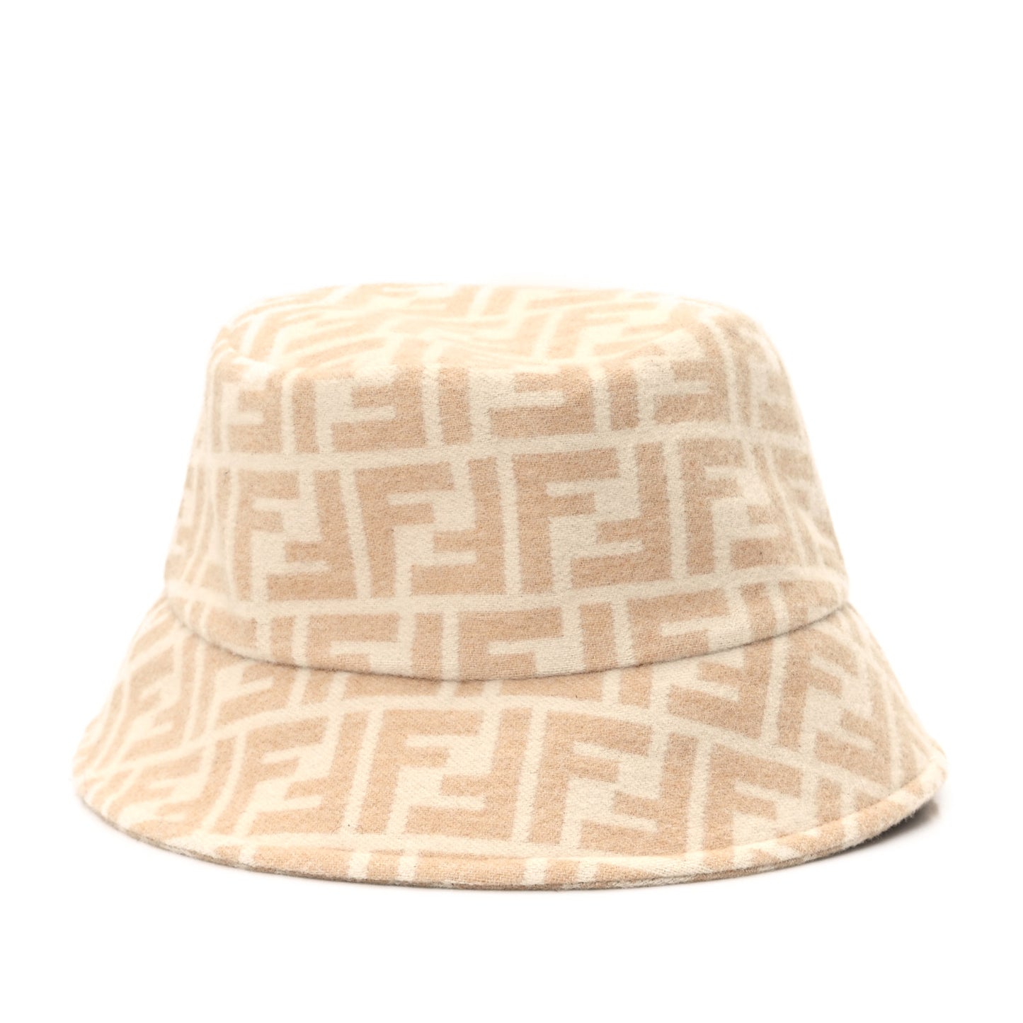 Wool Silk FF Bucket Hat M Beige
