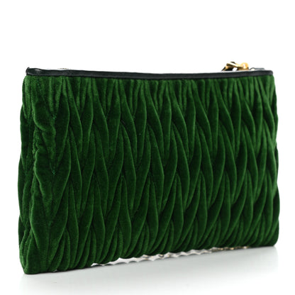 Miu Miu Velvet Matelasse Wristlet Smeraldo 3 of 7