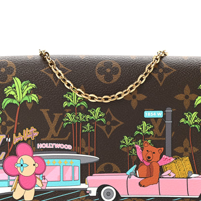 Louis Vuitton Monogram 2021 Christmas Animation Hollywood Pochette Felicie Chain Wallet Fuchsia 8 of 11