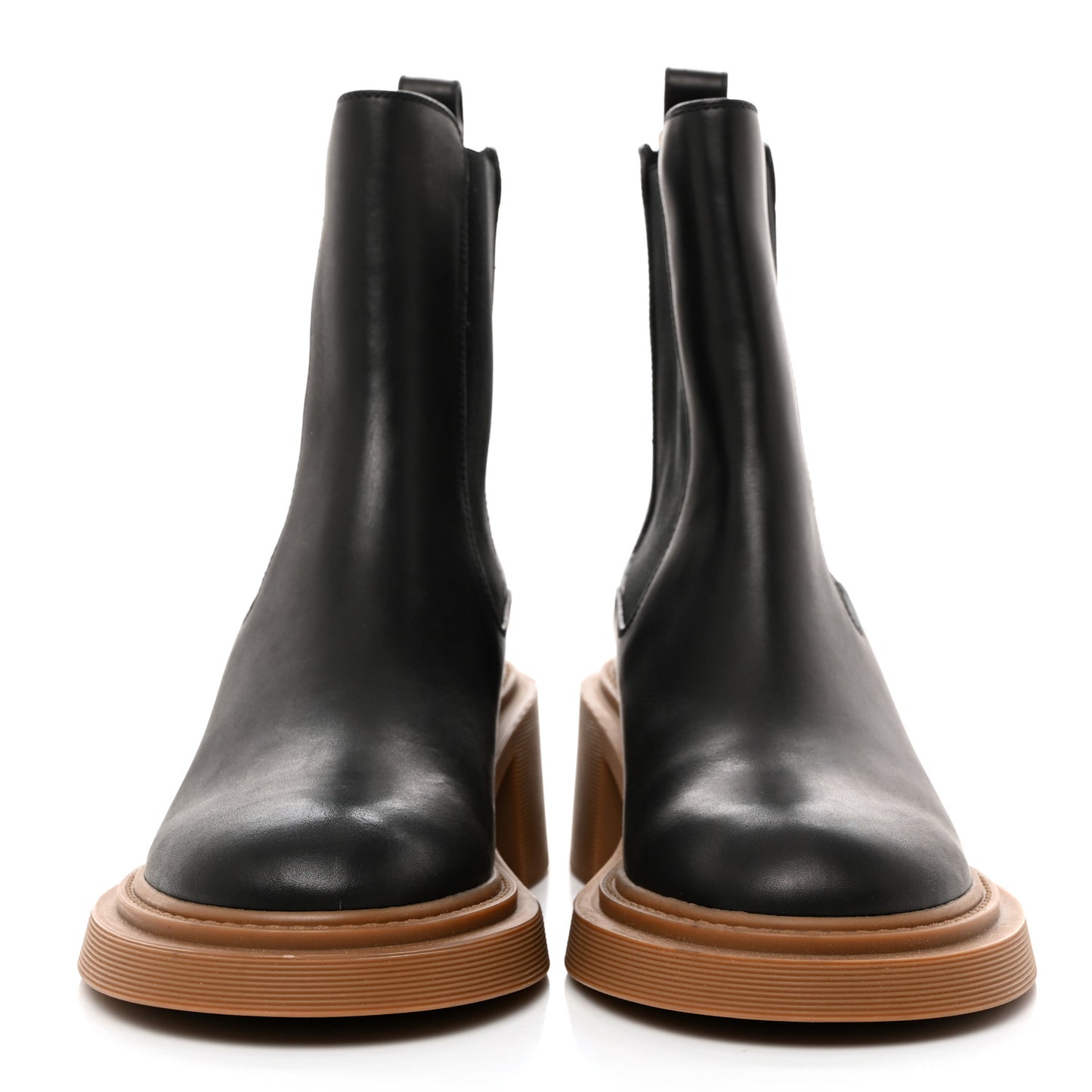 Calfskin Chelsea Boots 40 Black Tan