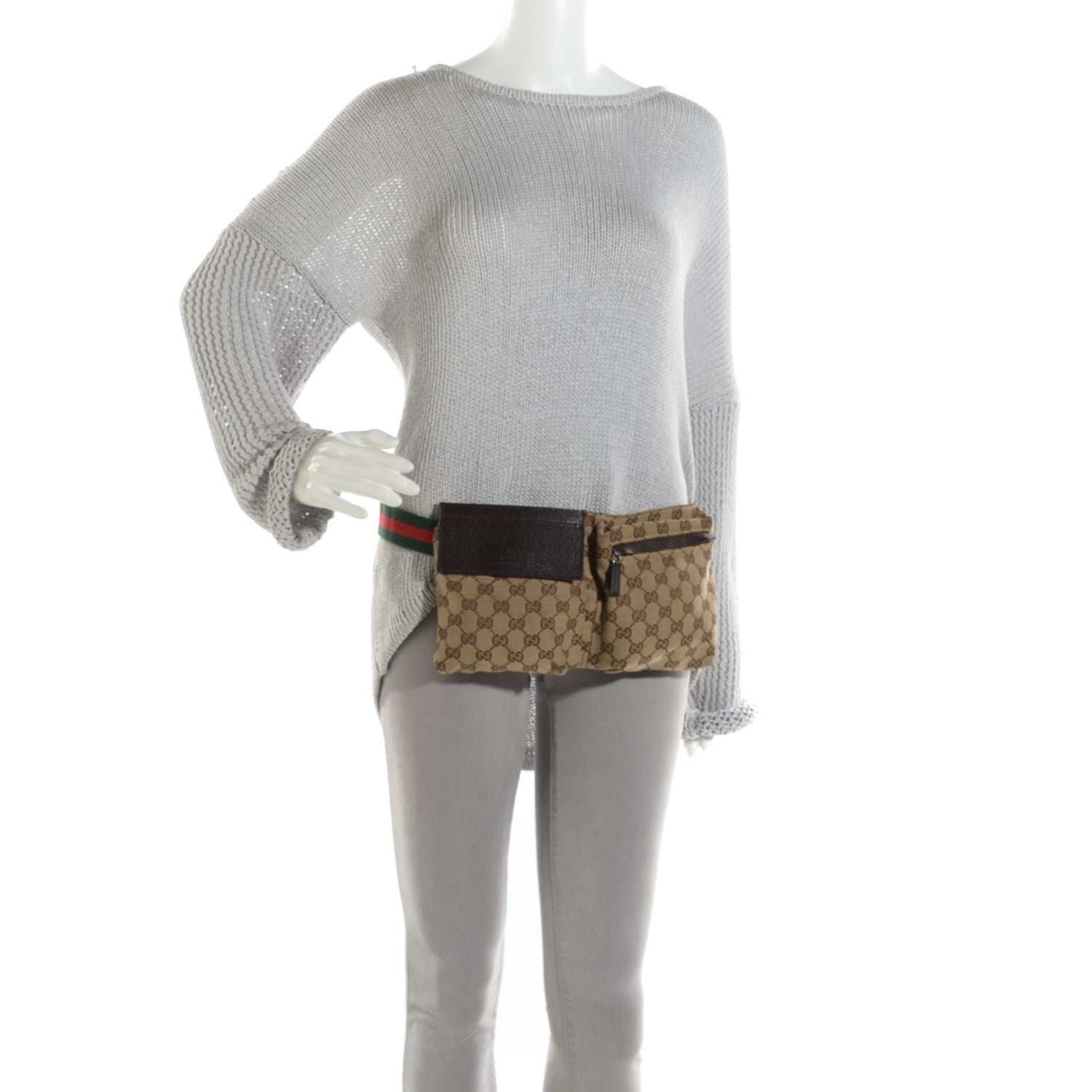 Gucci Monogram Web Belt Bag Dark Brown 2 of 7