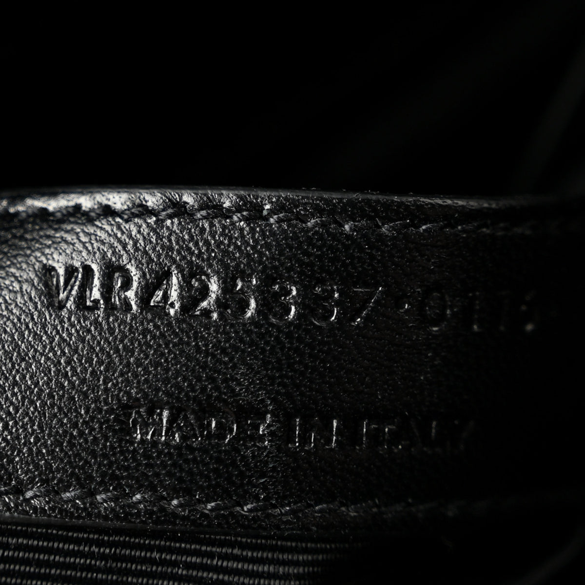 Saint Laurent Calfskin Crocodile Embossed Large Monogram Envelope Chain Shoulder Bag Black 7 of 12