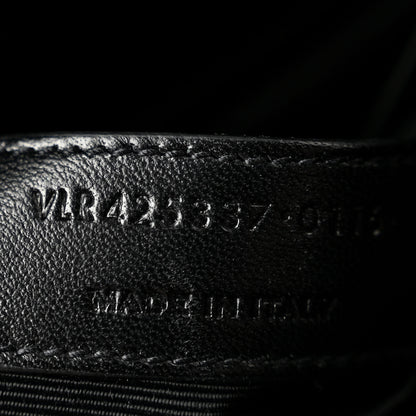 Saint Laurent Calfskin Crocodile Embossed Large Monogram Envelope Chain Shoulder Bag Black 7 of 12