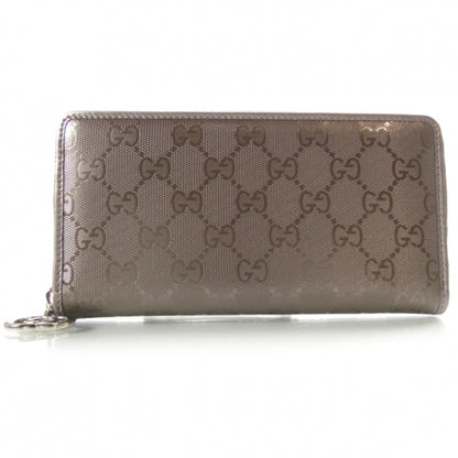 Gucci Imprime Monogram Zip Around Wallet Metallic Mauve 1 of 9