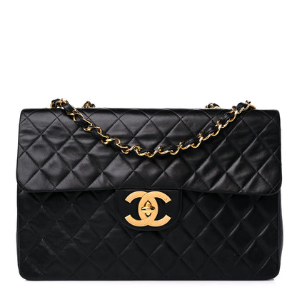 Chanel Lambskin Quilted XL Jumbo Single Flap Black 1 of 16