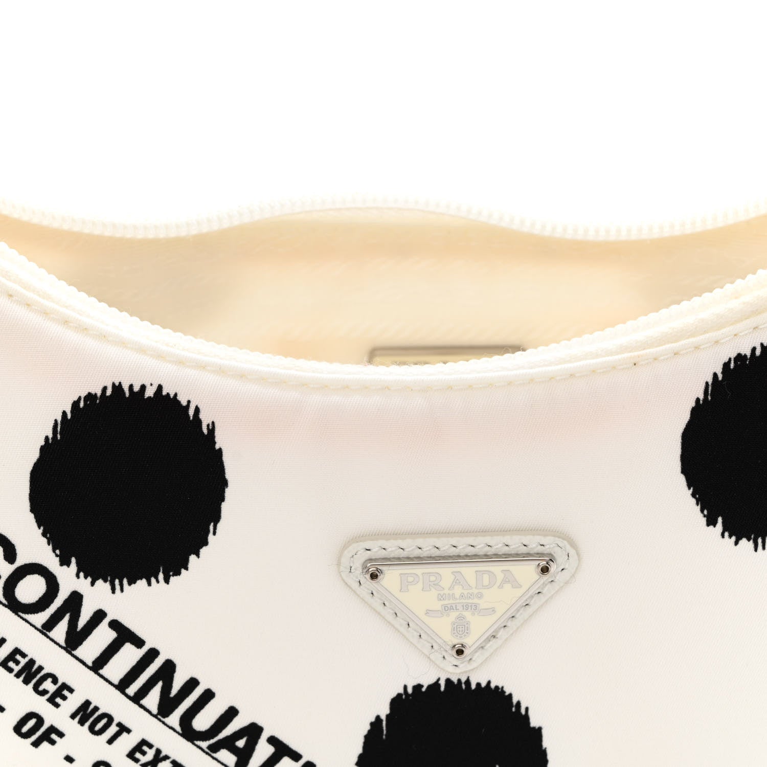 Prada Tessuto Nylon Polka-Dot Mini Re-Edition 2000 Bag White Black 12 of 13