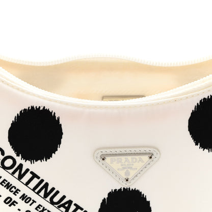 Prada Tessuto Nylon Polka-Dot Mini Re-Edition 2000 Bag White Black 12 of 13